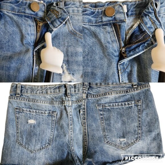 Mod Ref blue distressed jean shorts sz M - Picture 7 of 11